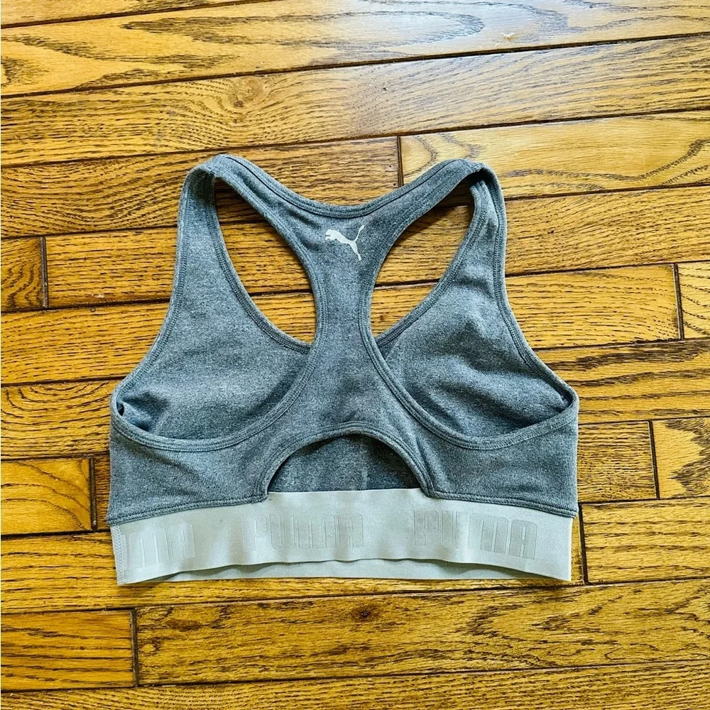 Women’s Puma gray sports bra! Size medium